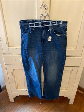 Men's Dark Blue Straight-Leg Jeans